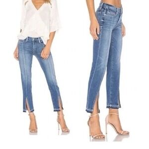 Frame Denim Le Nouveau Straight Split Front Sheffield Raw Hem Jeans Size 29